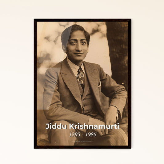 Timeless Wisdom: Jiddu Krishnamurti (1895-1986) - A Masterful Portrait Celebrating Spiritual Insight & Inner Revolution