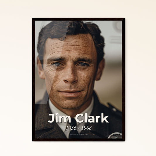 Jim Clark: Iconic Portrait of a Racing Legend - Limited Edition Art Print, Framed or Metal Finish for Home Decor Enthusiasts