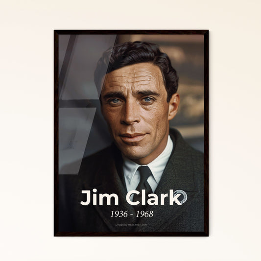 Jim Clark: Legendary British Racing Icon, Two-Time F1 World Champion - Ultra-Realistic Portrait in Timeless Sepia Elegance