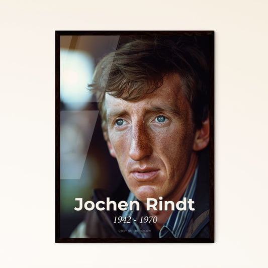 Jochen Rindt: The Tragic Icon of Racing – Posthumous F1 Champion in Striking Monochrome Art for Timeless Home Decor