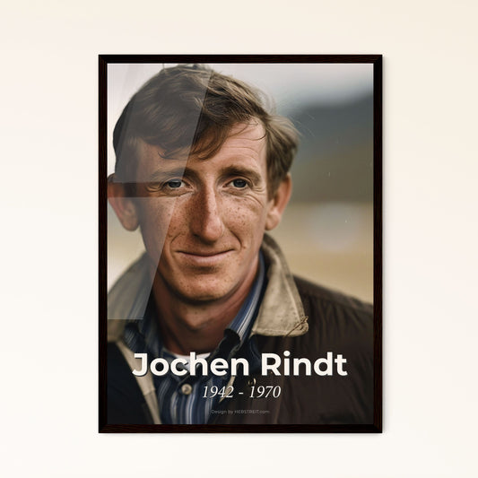 Timeless Tribute: Jochen Rindt - The Legendary Racer of 1942-1970 - Iconic Monochrome Portrait for Your Exclusive Home Decor