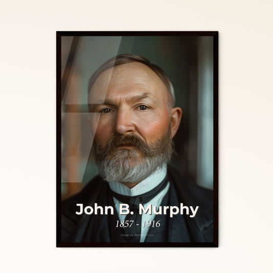 Elegant Portrait of John B. Murphy, Pioneering American Surgeon: Stunning Monochrome Art Print for Timeless Home Decor