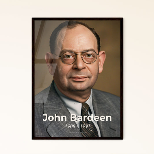 John Bardeen: Iconic Nobel Laureate & Transistor Co-Inventor - Stunning Ultrarealistic Portrait on Artisanal Background