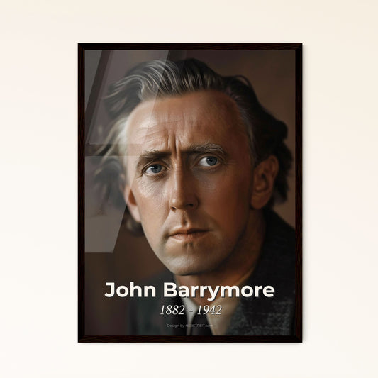 Timeless Tribute: John Barrymore (1882-1942) – Iconic American Actor Portrait in Sepia – Perfect for Home Decor & Gift Ideas