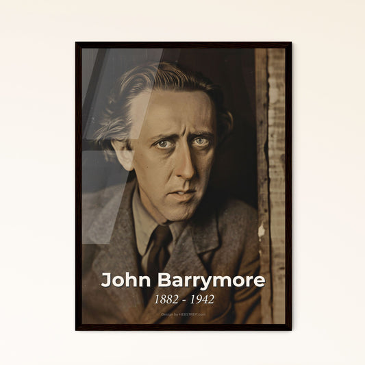 Timeless Portrait of John Barrymore (1882-1942) - A Cinematic Tribute to the Iconic American Actor in Monochrome Elegance