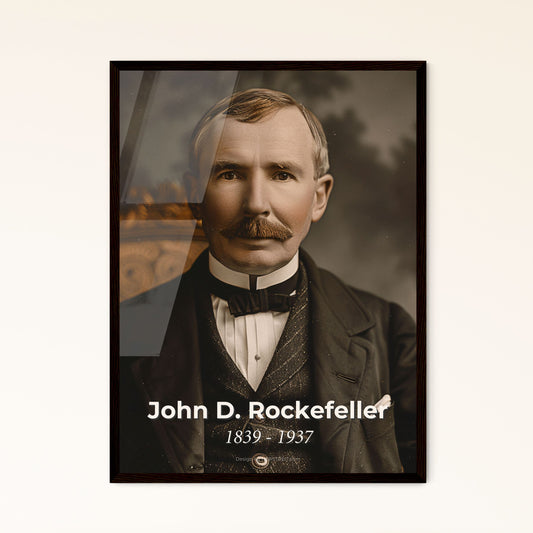 Timeless Legacy: John D. Rockefeller - Iconic Oil Tycoon Portrait in Sepia Elegance for Luxurious Home Decor & Gifts