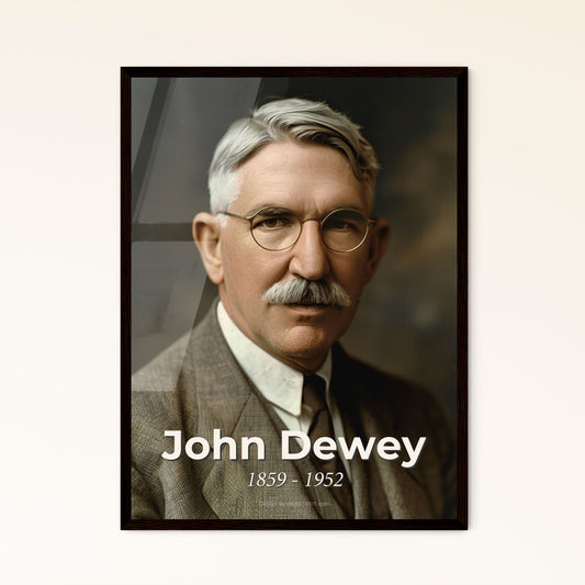 John Dewey: Visionary American Philosopher and Educator - Timeless Portrait on Rustic Background, Perfect for Home Decor & Gifts