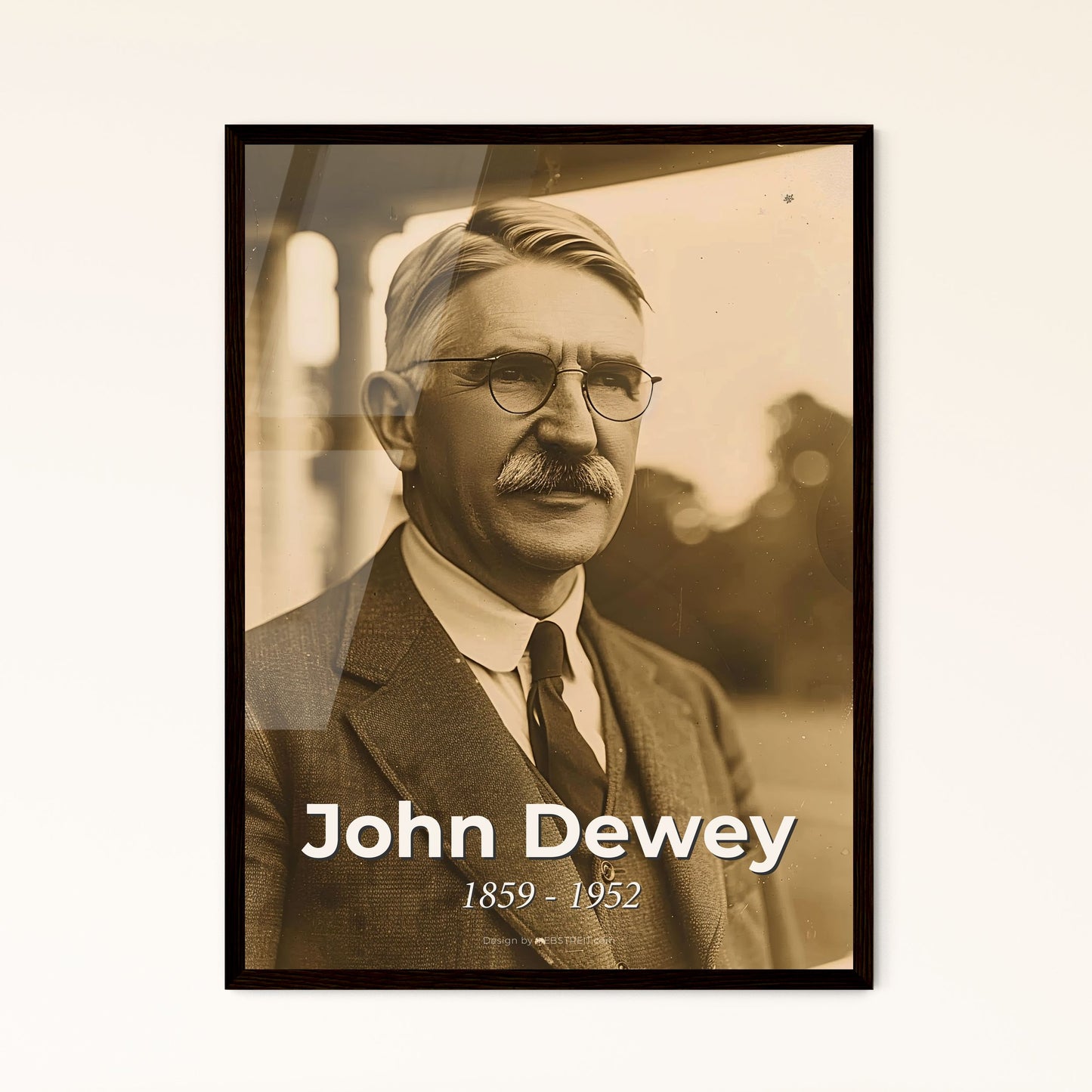 Timeless Wisdom: Portrait of John Dewey (1859-1952) - A Visionary American Philosopher in an Exquisite Monochrome Art Print