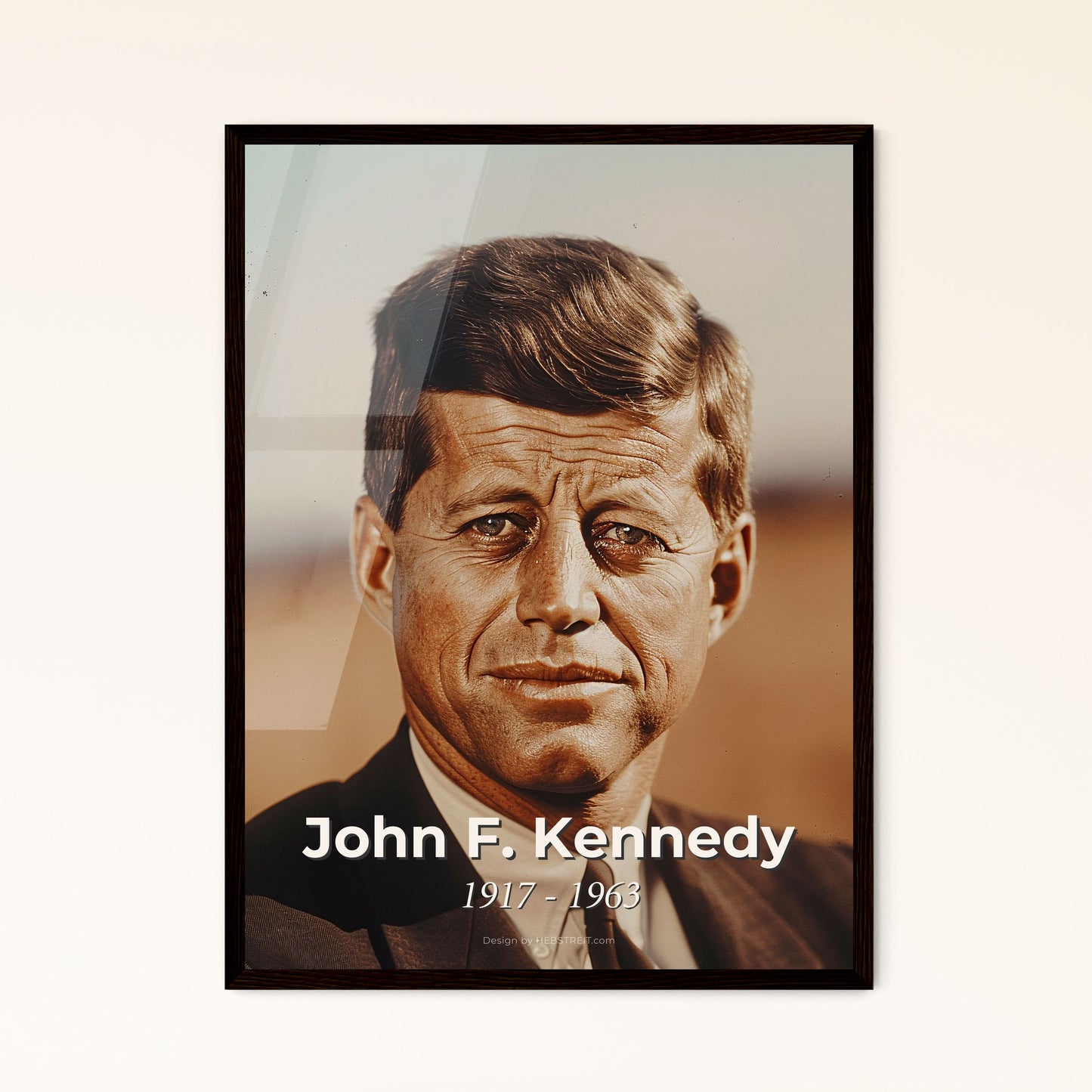 Charismatic Legacy: John F. Kennedy Portrait - Captivating Monochrome Art for Home Décor, Available as Print or Framed Canvas