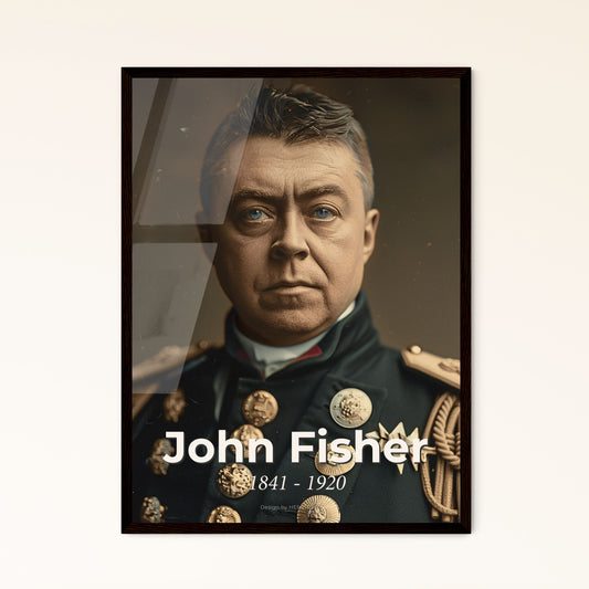 John Fisher (1841-1920): Visionary British Admiral - Timeless Portrait in Monochrome, Ideal for Sophisticated Home Decor
