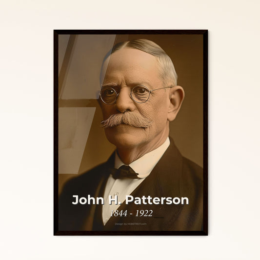 John H. Patterson: Visionary Founder of NCR - Timeless Portrait on Rustic Background, Perfect for Home Decor & Gifting