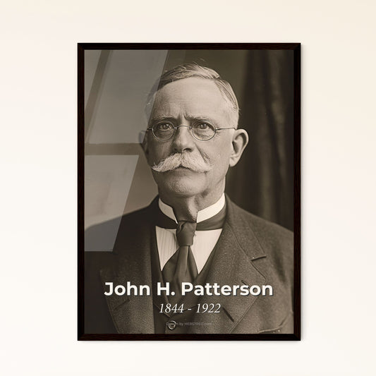 John H. Patterson: Visionary Innovator & NCR Founder - Timeless CineStill Portrait in Monochrome Elegance for Home Decor