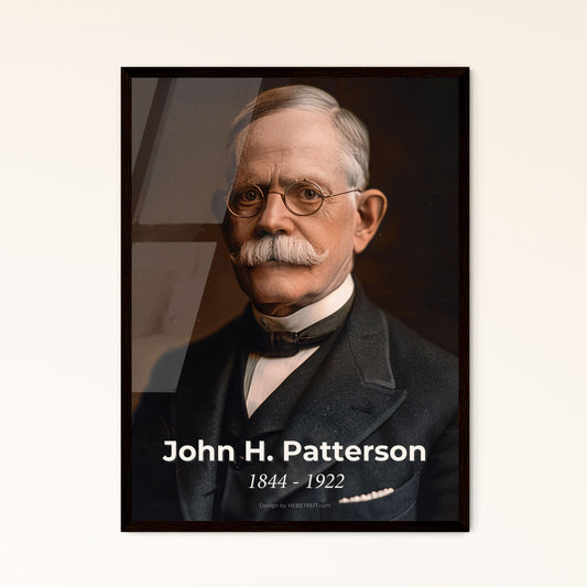 Timeless Tribute: John H. Patterson - Visionary Leader & Innovator of NCR - Striking Portrait in Elegant Monochrome Art