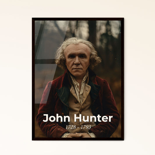 John Hunter: Pioneering Scottish Surgeon - A Cinematic Portrait in Monochrome & Sepia for Timeless Home Decor Elegance