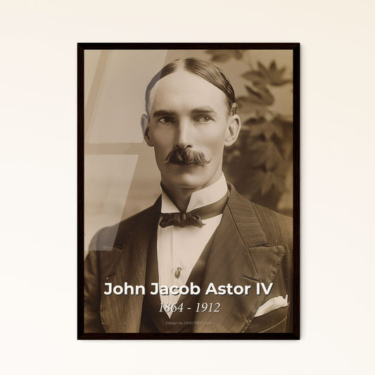 John Jacob Astor IV: The Visionary Titanic Investor - Timeless Monochrome Portrait for Elegant Home Decor & Gifts