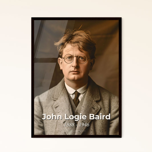 Timeless Tribute to John Logie Baird: Iconic Portrait of the Visionary Inventor of Television, Stunning Art Print & Framed Decor.