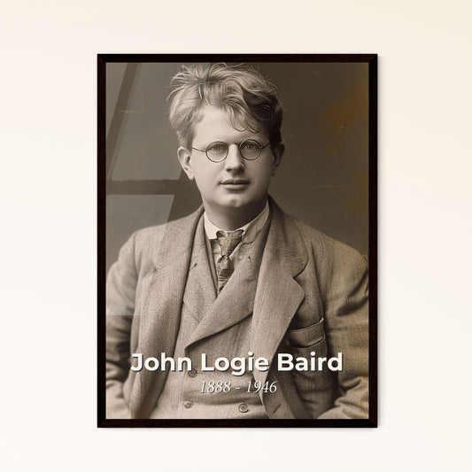John Logie Baird: The Visionary Behind Television - Timeless Portrait in High Contrast, Perfect for Your Home Decor or as a Gift