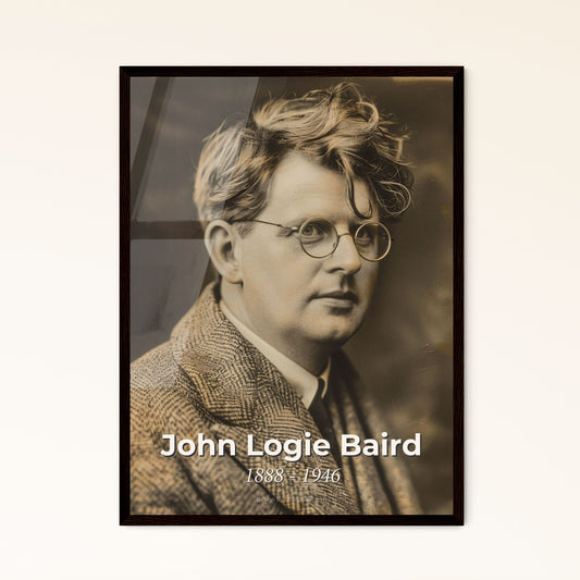 Timeless Tribute to John Logie Baird: The Visionary Behind Television - Stunning Monochrome Art Print for Elegant Home Decor