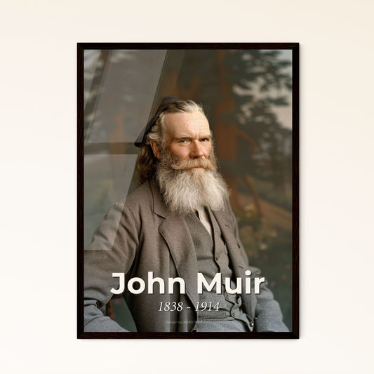 Timeless Tribute to John Muir: Iconic Portrait of the Conservation Pioneer in Exquisite Monochrome Art for Your Home Decor