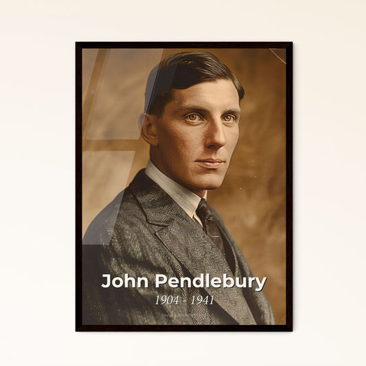 John Pendlebury: Iconic British Archaeologist & WWII Resistance Hero - Stunning Ultra-Realistic Portrait Print for Home Decor