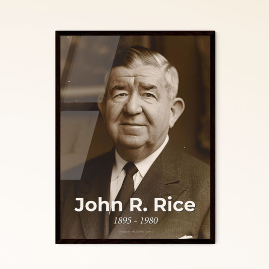 John R. Rice - Visionary Evangelist & Founder of Sword of the Lord: Timeless Portrait in Cinematic Style for Inspired Home Decor