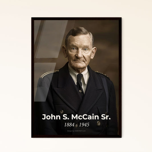 Legacy of Valor: John S. McCain Sr., American Admiral & WWII Hero - Timeless Portrait for Home Decor & Gift Giving