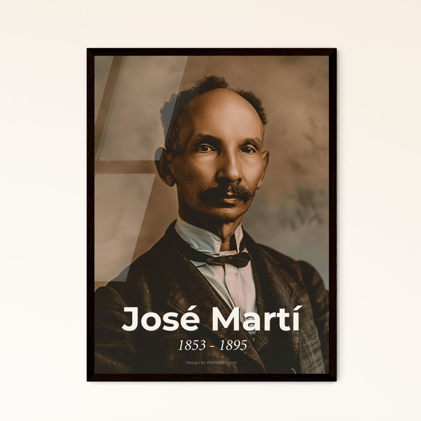 José Martí: The Spirit of Cuban Independence - Exquisite Ultrarealistic Portrait Print in Monochrome & Sepia Hues for Home Décor