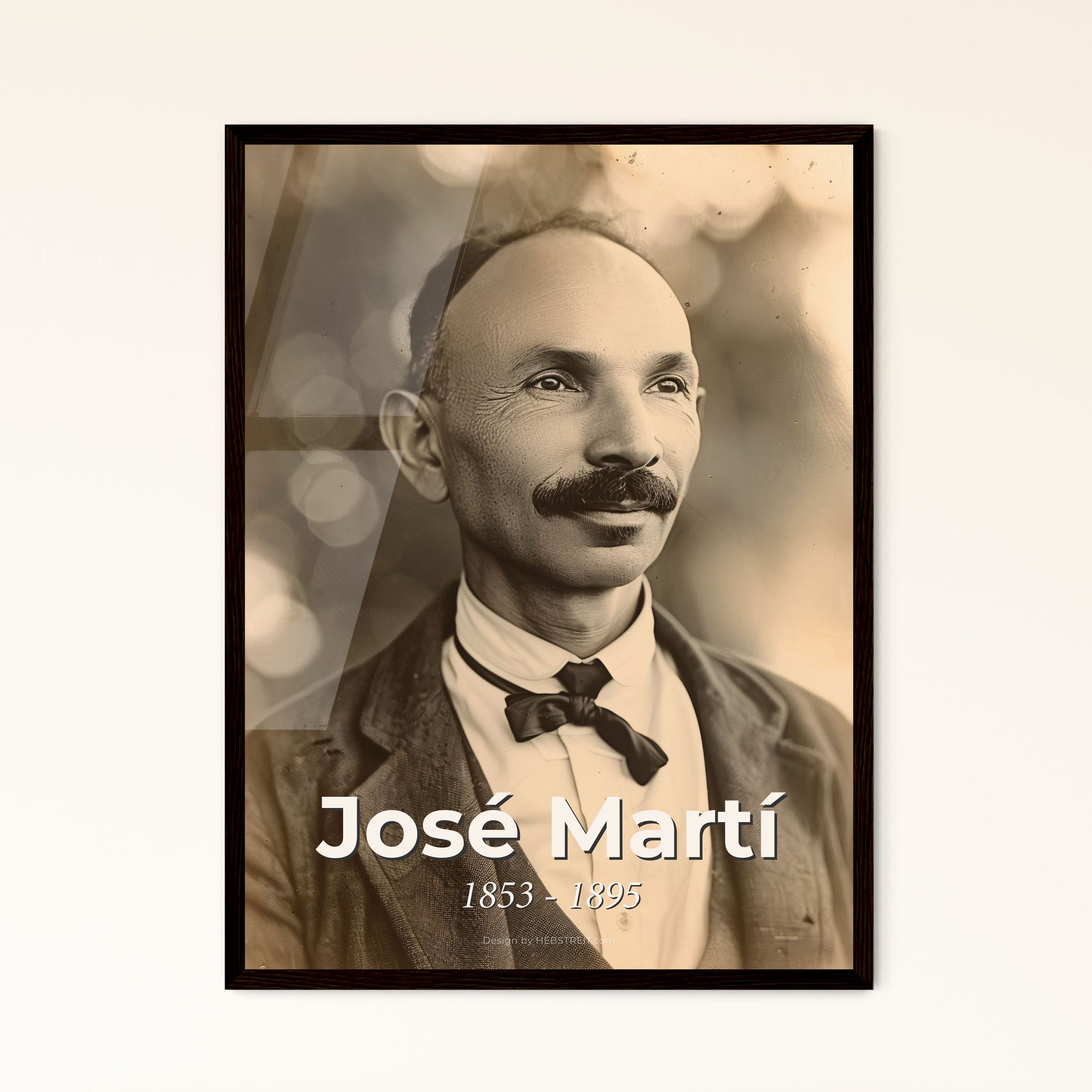 José Martí: The Cuban Hero - Timeless Portrait in Monochrome with Rustic Elegance, Perfect for Home Decor & Gifting