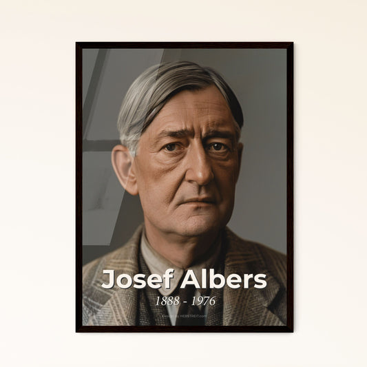 Captivating Portrait of Josef Albers: Iconic German-American Painter in Monochrome Elegance - Perfect for Home Decor & Gifting