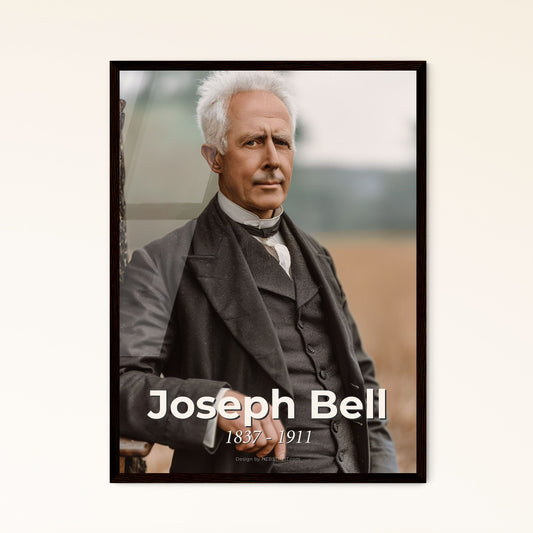 Joseph Bell: Forensic Pioneer & Sherlock Holmes Inspiration – Stunning Monochromatic Portrait with Rustic Elegance