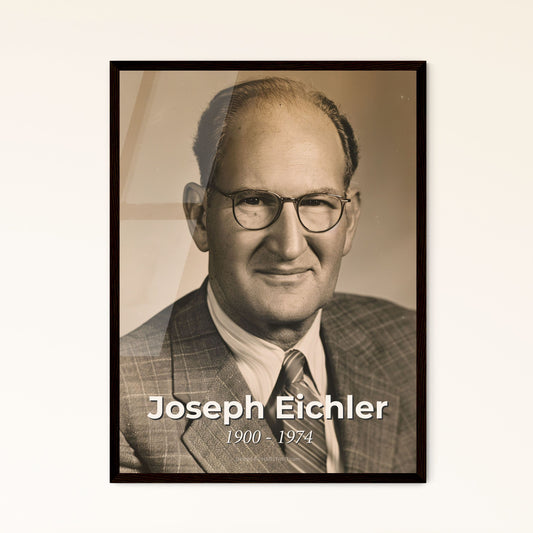 Joseph Eichler: A Mid-Century Visionary - Timeless Portrait in Sepia-Hued Elegance for Sophisticated Home Decor & Gifting