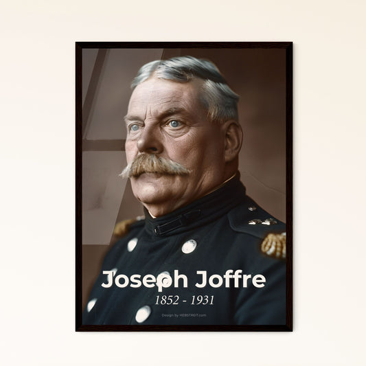 Joseph Joffre: Iconic Portrait of a WWI Hero - Stunning Sepia-Toned Art Print for Timeless Home Decor Elegance