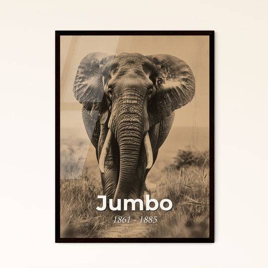 Jumbo: The Legendary African Elephant – Iconic Circus Star in Striking Monochrome Art, Perfect for Home Décor and Gifts