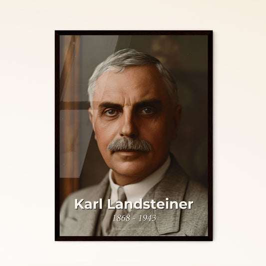 Iconic Portrait of Nobel Laureate Karl Landsteiner: Master of Blood Group Discovery - Ideal Gift for Science & Art Enthusiasts