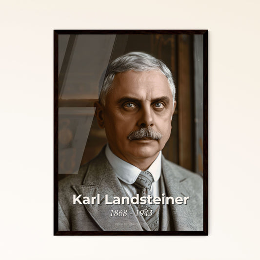 Timeless Tribute to Karl Landsteiner: Iconic Portrait of the Nobel Laureate in Immunology - Perfect for Home Decor and Gifts!