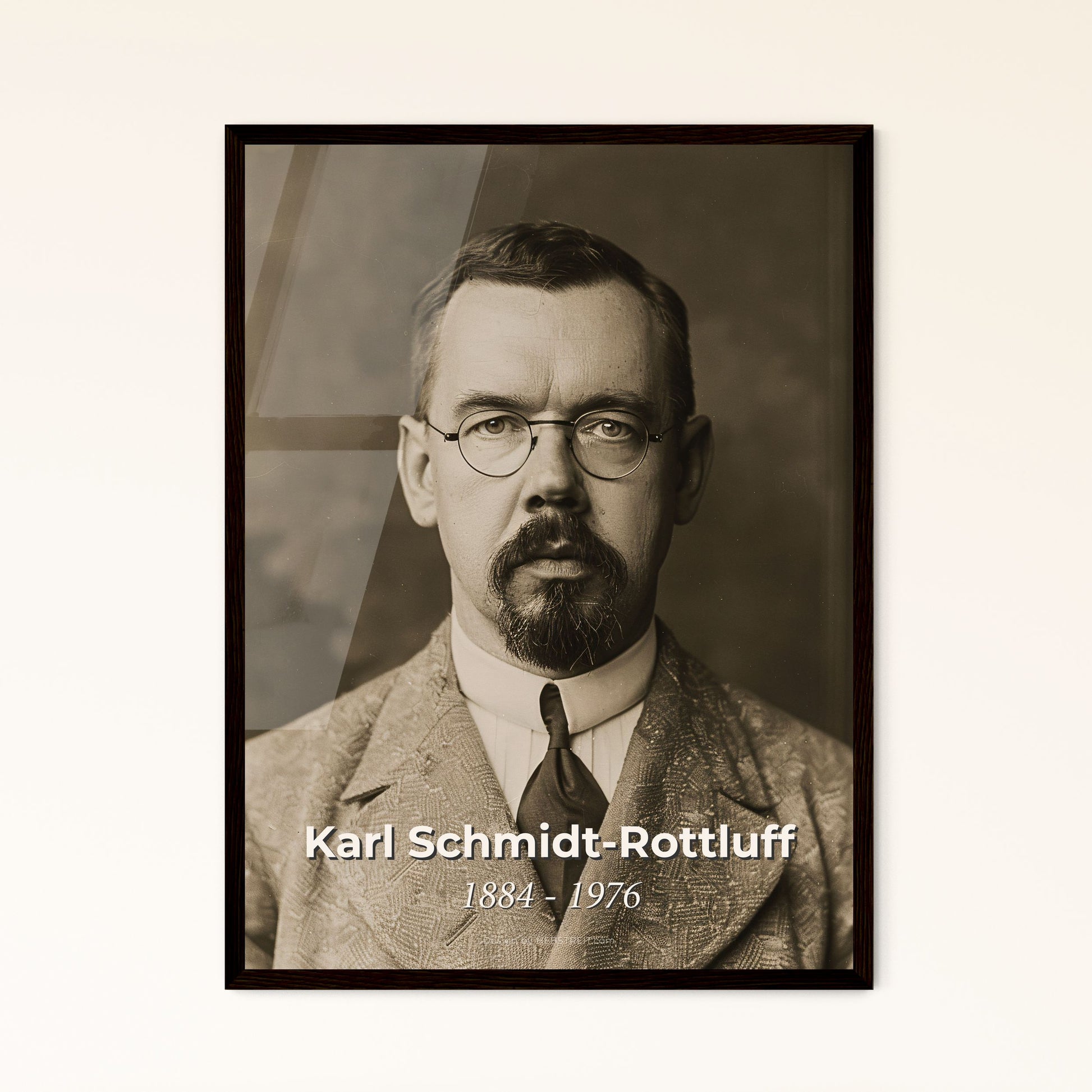 Authentic Portrait of Karl Schmidt-Rottluff: Expressionist Master in Cinematic High Contrast – Art Print for Stylish Home Decor