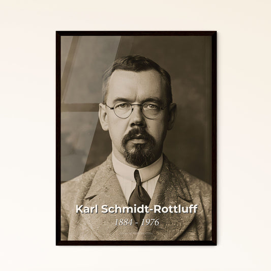 Authentic Portrait of Karl Schmidt-Rottluff: Expressionist Master in Cinematic High Contrast – Art Print for Stylish Home Decor