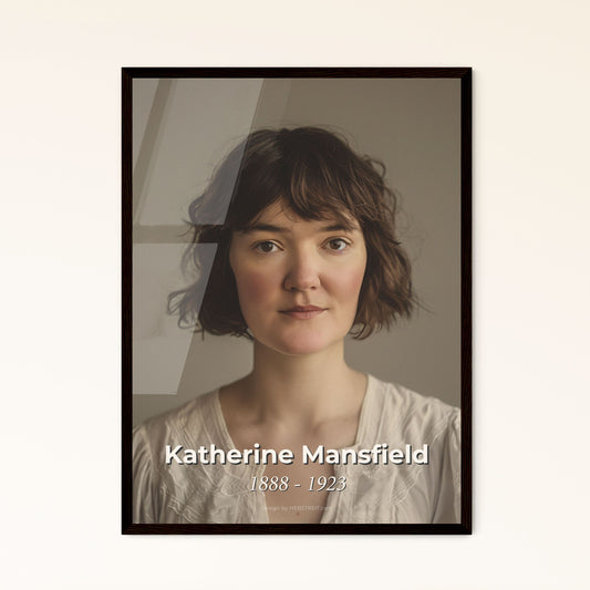 Katherine Mansfield: Iconic Portrait of the Modernist Master - Timeless Print in Rustic Elegance for Home Decor and Gifting