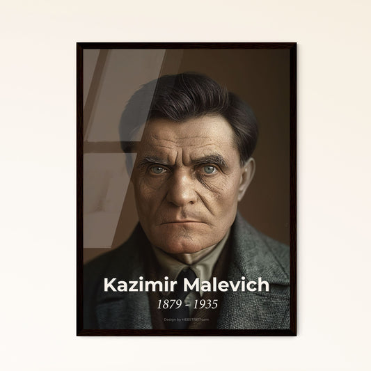 Stunning Suprematist Legacy: Vintage Portrait of Kazimir Malevich, 1879-1935 - Exquisite Art for Unique Home Decor