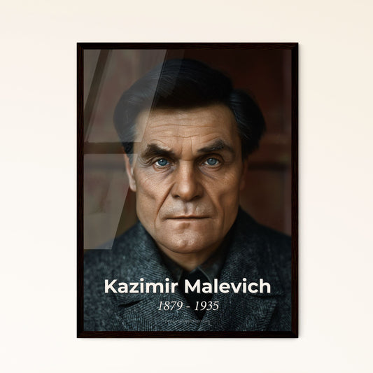 Stunning Kazimir Malevich Portrait: Avant-Garde Icon in Rustic Monochrome, Perfect for Home Decor & Unique Gift – High-Quality Print