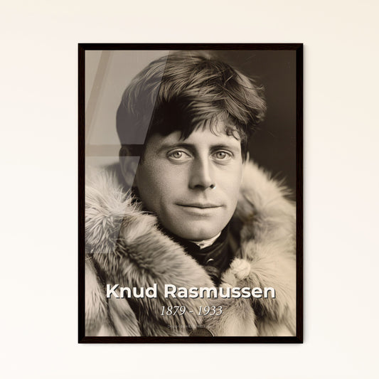 Knud Rasmussen: Iconic Greenlandic-Danish Explorer - Inspiring Portrait in Engaging Monochrome & Sepia Tones for Home Decor