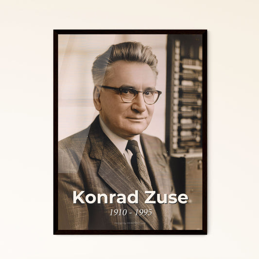 Konrad Zuse: Visionary Innovator of the First Programmable Computer - Exquisite Monochrome Art Print for Timeless Home Decor