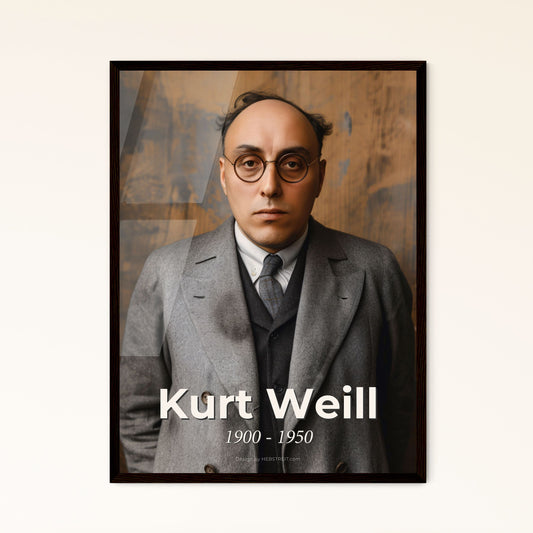 Kurt Weill: Iconic Composer Portrait – Timeless Artistry in Monochrome, Perfect for Home Decor or Thoughtful Gifting.