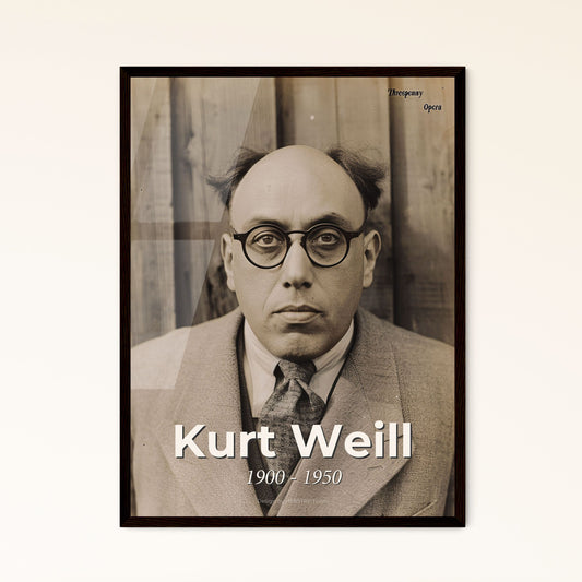 Kurt Weill (1900-1950): Iconic Portrait of the Revolutionary Composer - Sepia-Toned Art Print & Framed Decor for Music Lovers