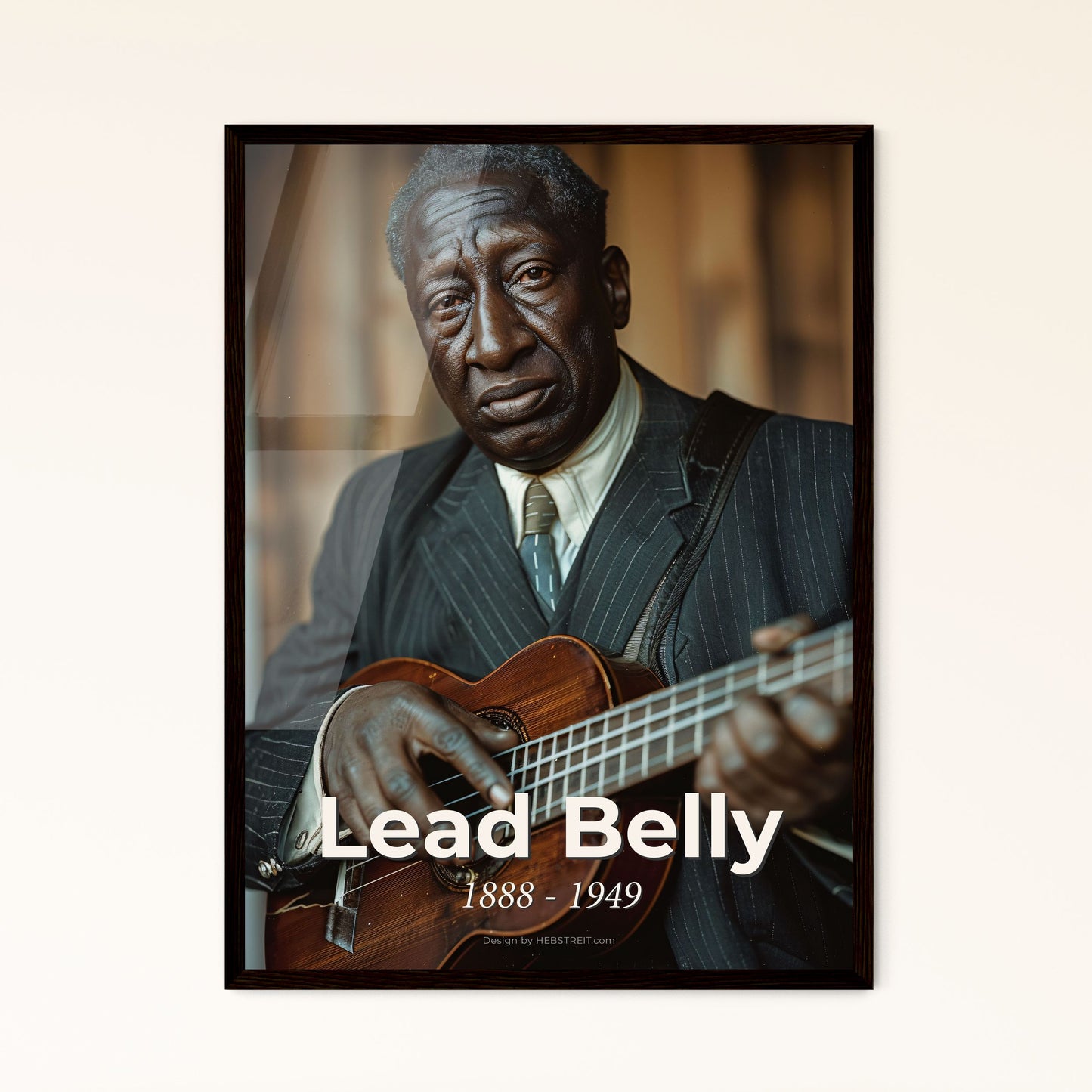 Legendary Lead Belly: Iconic Folk & Blues Maestro - Stunning Monochromatic Portrait in Sepia - Perfect for Any Home Decor