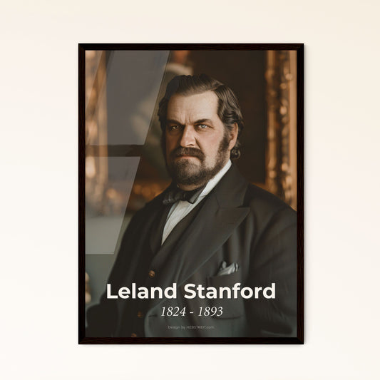 Timeless Tribute: Leland Stanford - Icon of the Transcontinental Railroad, Monochromatic Masterpiece for Home Decor & Gifting