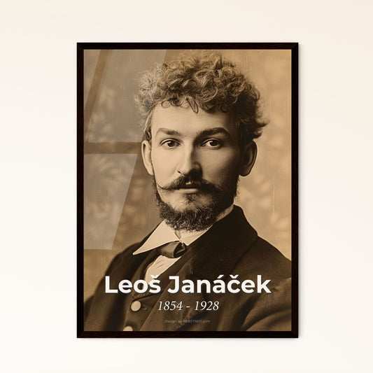 Leoš Janáček: Timeless Portrait of the Czech Composer, Captured in Cinematic Elegance - Framed Art for Inspired Interiors