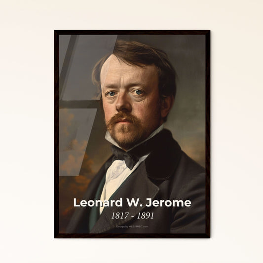 Exquisite Portrait of Leonard W. Jerome: Iconic Financier & Winston Churchill's Grandfather - Timeless Monochrome Art Print