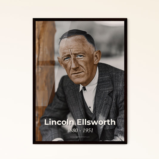 Lincoln Ellsworth: Pioneering Explorer & Antarctic Visionary - Stunning Monochrome Portrait for Your Home Decor Collection