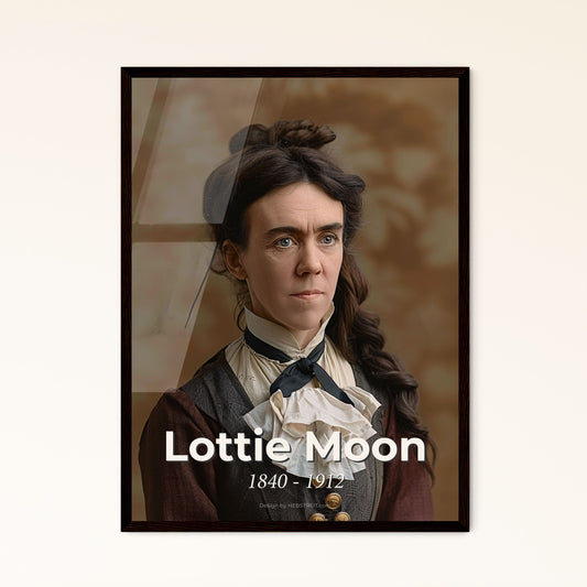 Lottie Moon: Pioneering Missionary to China - A Stunning Monochromatic Portrait for Home Decor, Framed or Printed on Aluminum